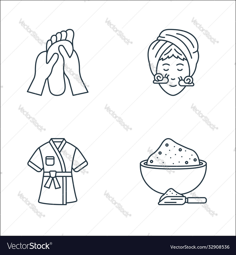 Spa line icons linear set quality