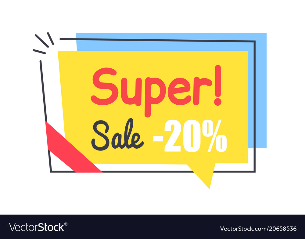 Super sale promo sticker in square shape frame tag