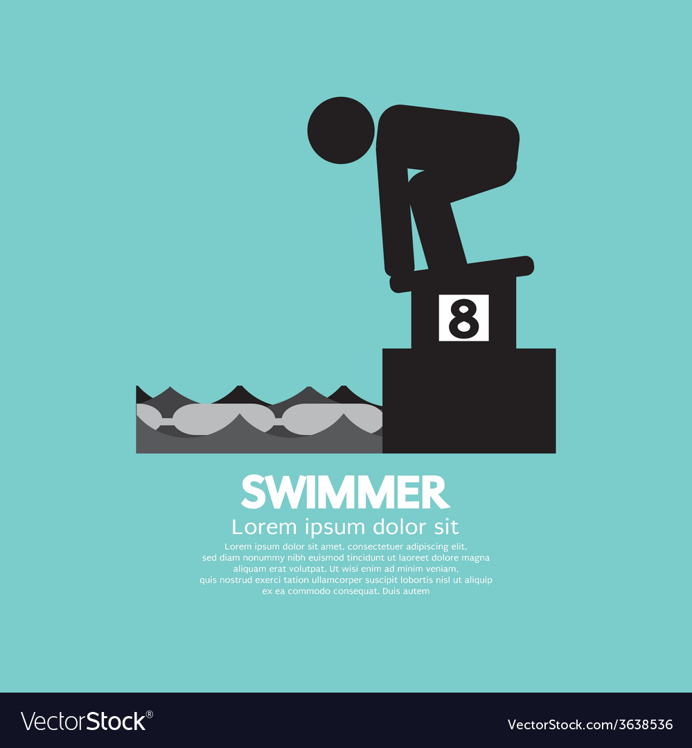 Swimmer at starting block symbol