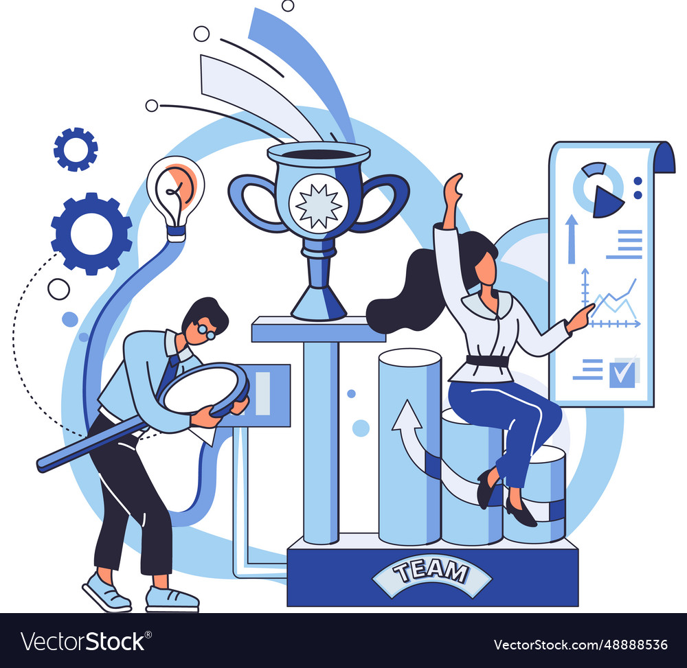 Team solving complex problems teamwork vector image Team solving complex problems teamwork