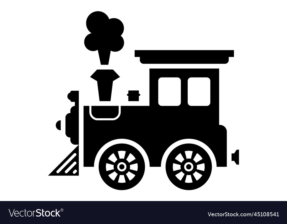 Black icon of old coal train children toy Vector Image