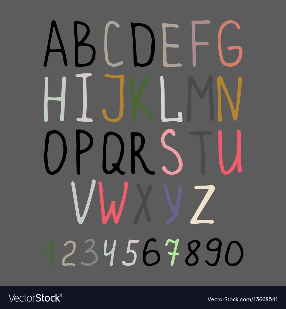 Calligraphy alphabet on grey background vector image Calligraphy alphabet on grey background