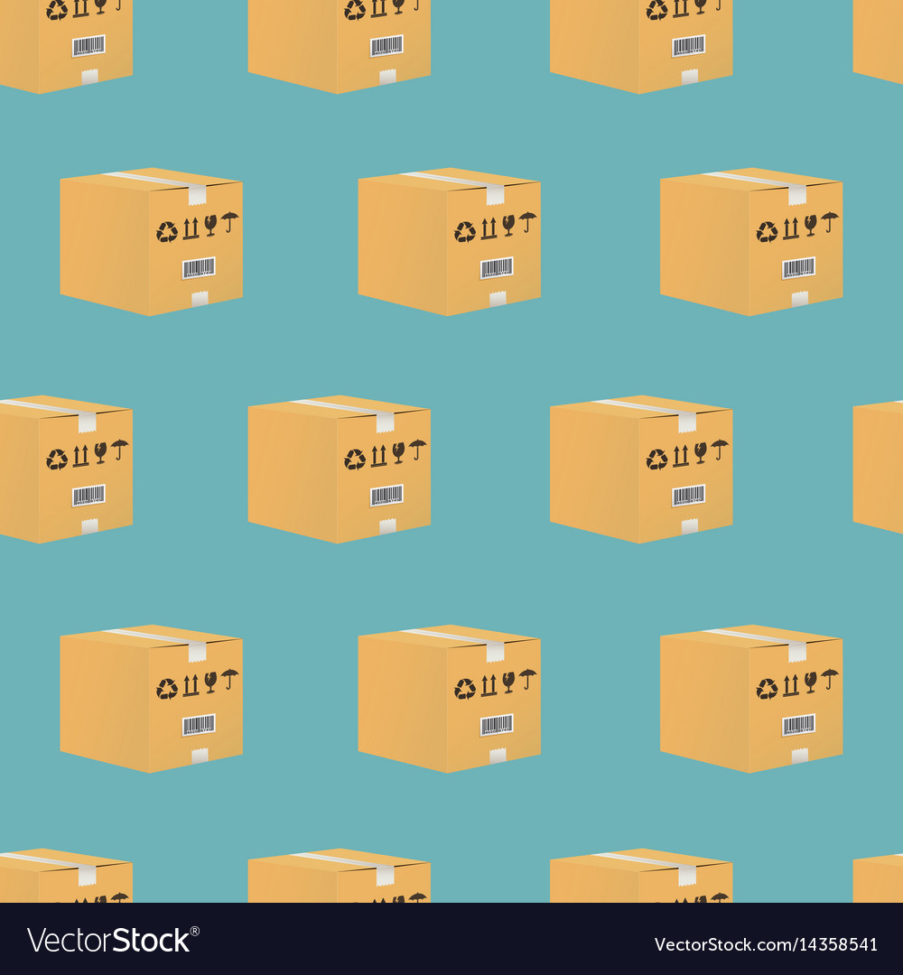 Cardboard box seamless pattern