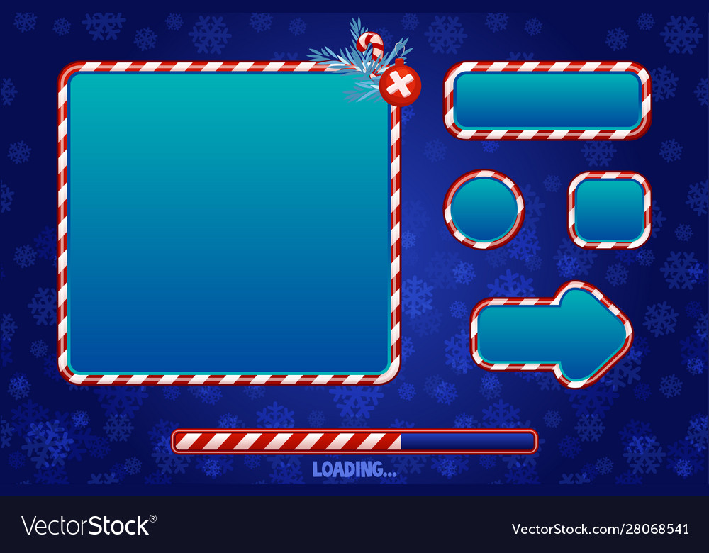 Christmas user interface and elements for game
