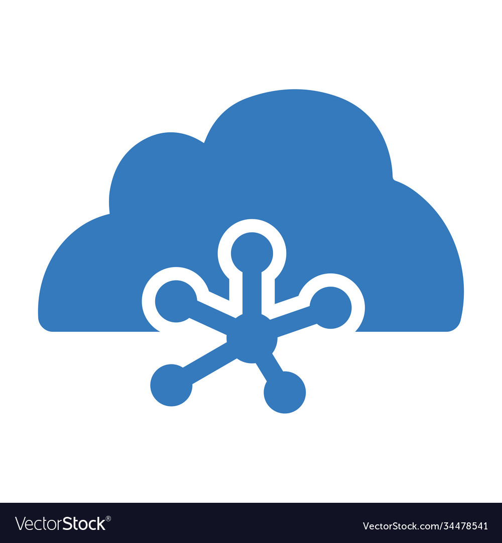 Cloud connection sharing web icon blue version