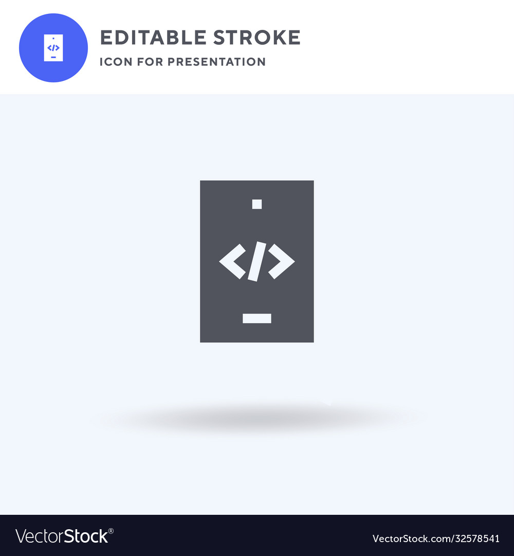 Code icon filled flat sign solid