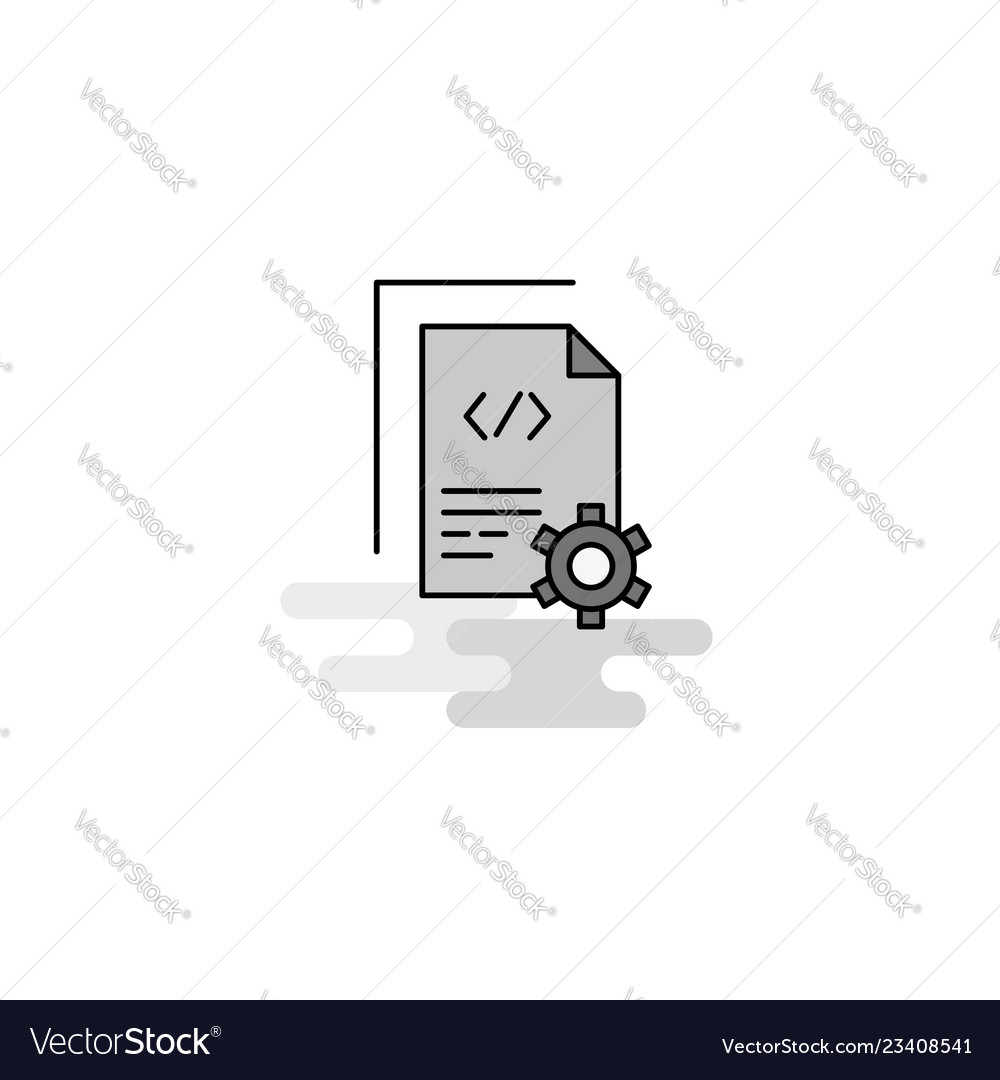 Coding web icon flat line filled gray