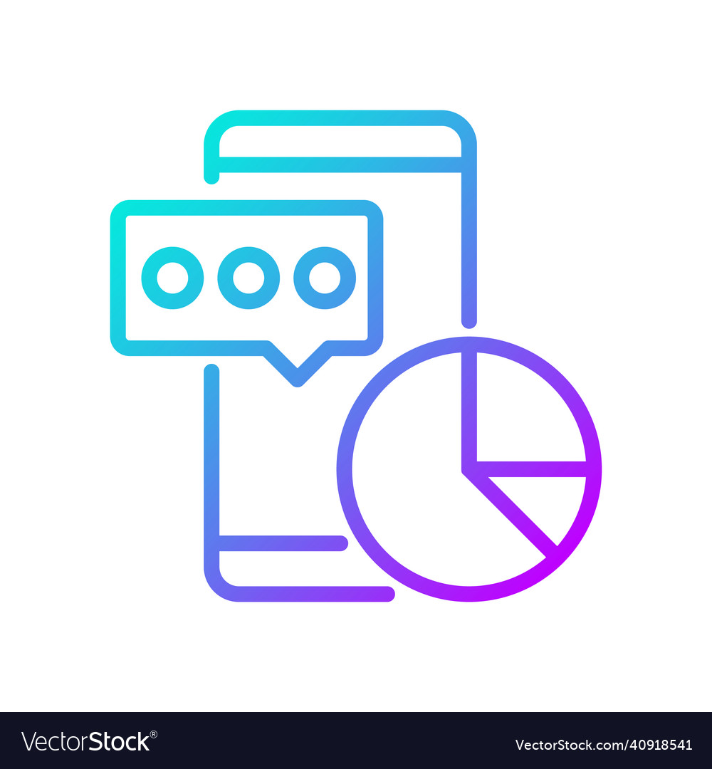Data mining in social media gradient linear icon vector image Data mining in social media gradient linear icon