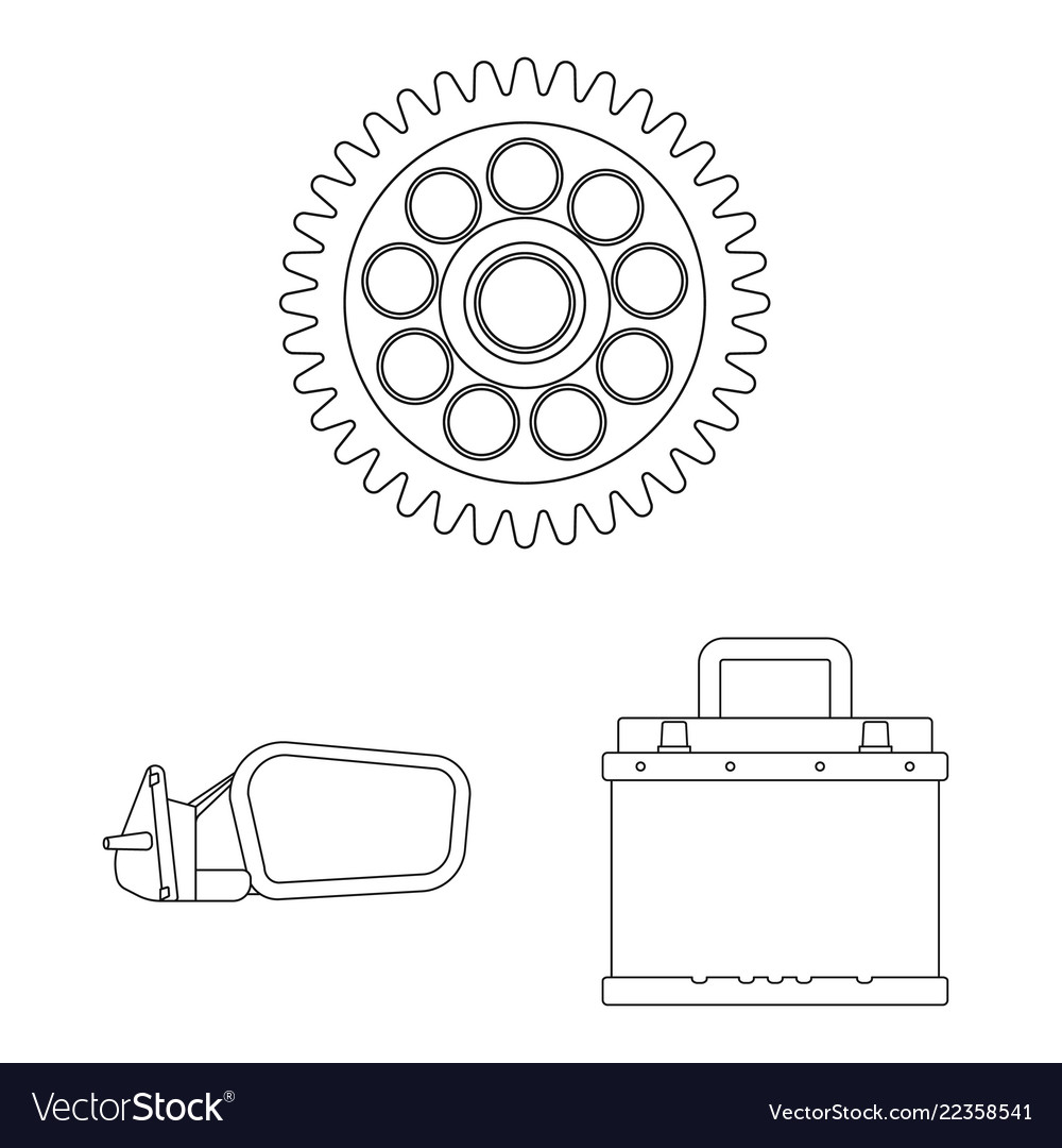 Design of auto and part logo set vector image Design of auto and part logo set