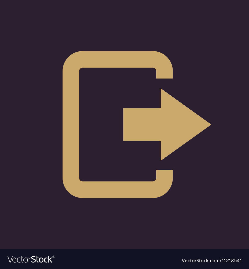 Exit bag icon logout and output outlet out