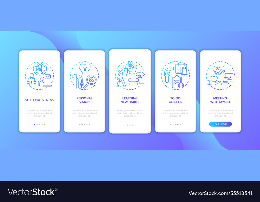 Fighting procrastination methods onboarding Vector Image Fighting procrastination methods onboarding