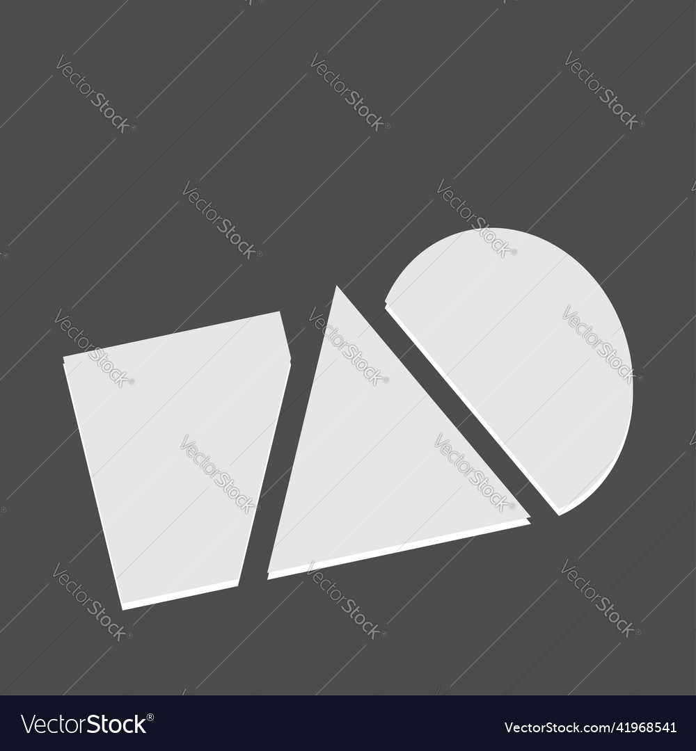 Geometric icon logo shape with overlapping circle vector image Geometric icon logo shape with overlapping circle