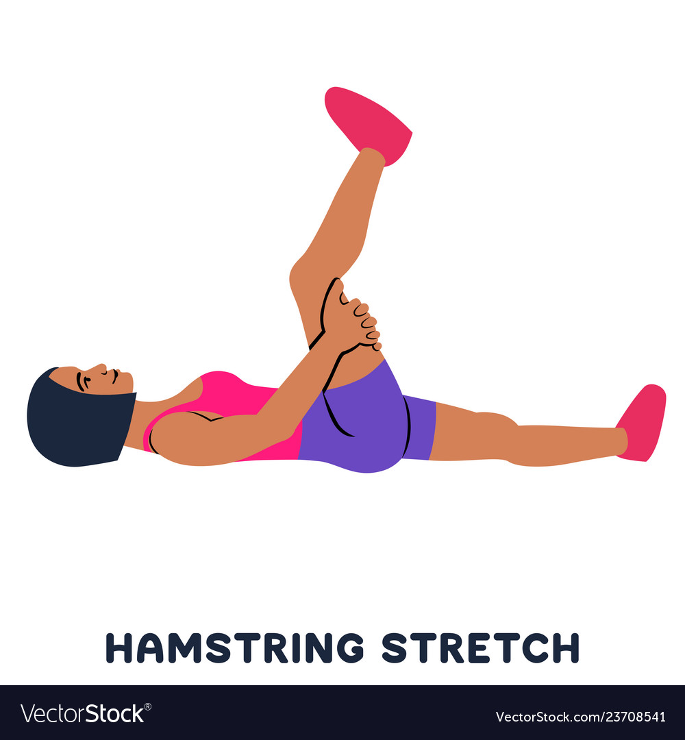 Hamstring stretch sport exersice silhouettes Vector Image