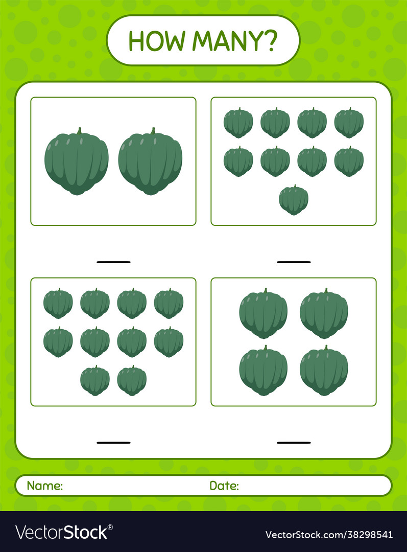 How many counting game with acorn squash vector image How many counting game with acorn squash