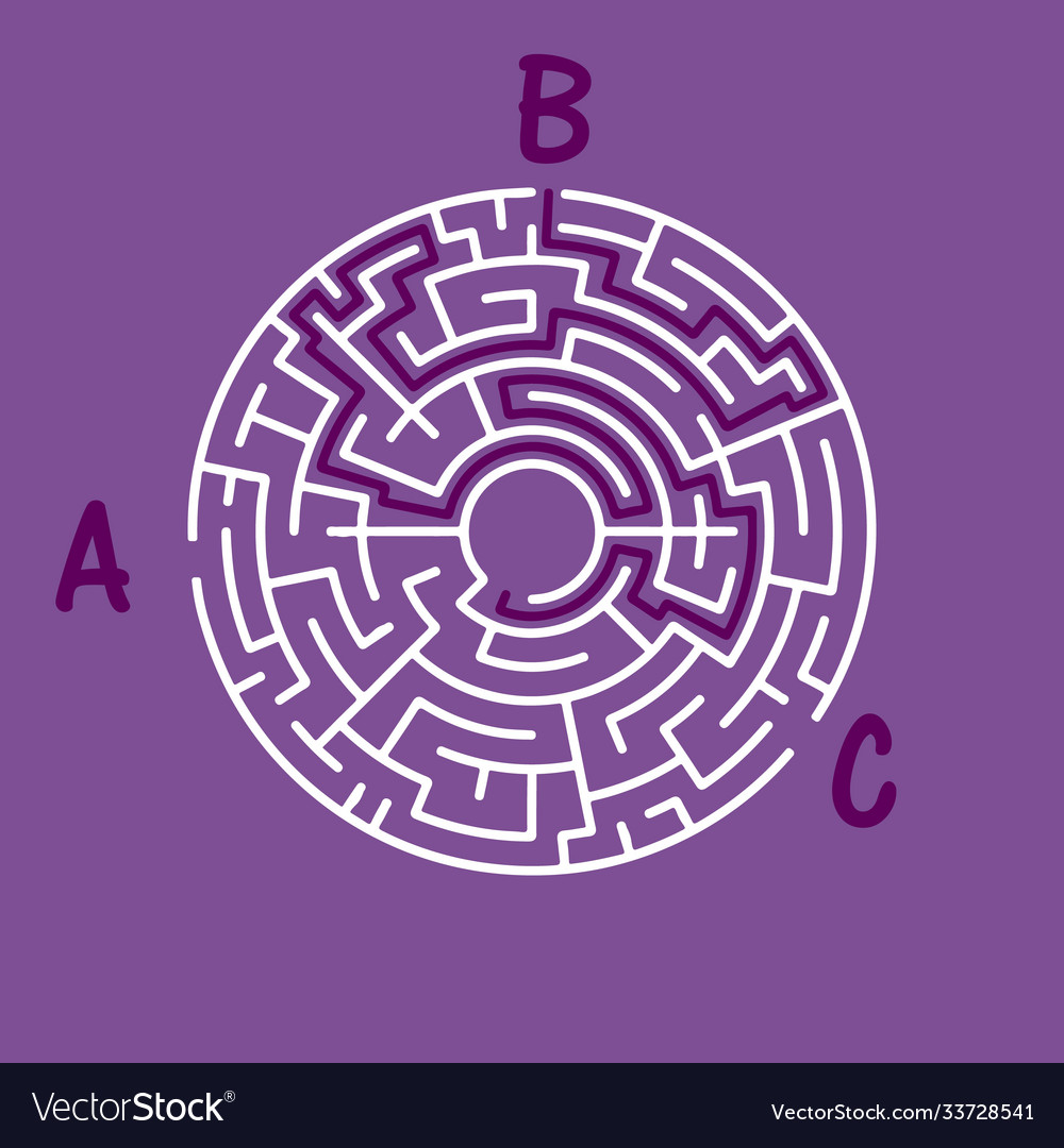 Labyrinth shape design element three entrance vector image Labyrinth shape design element three entrance