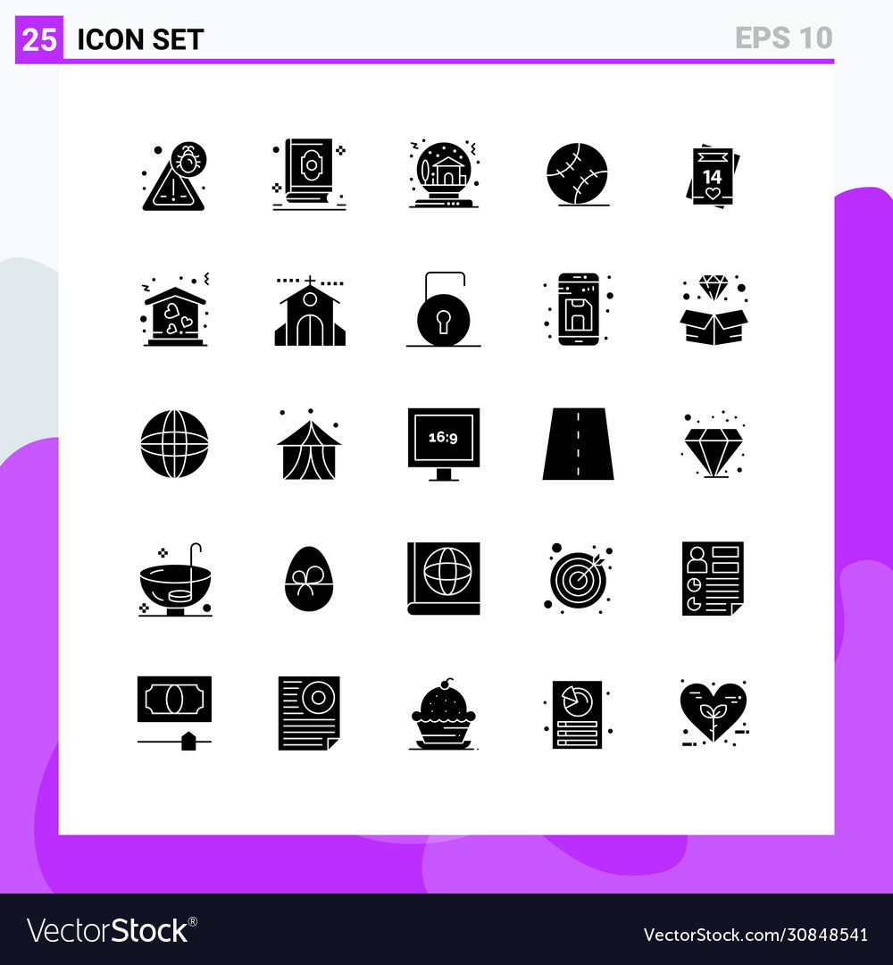 Mobile interface solid glyph set 25 pictograms