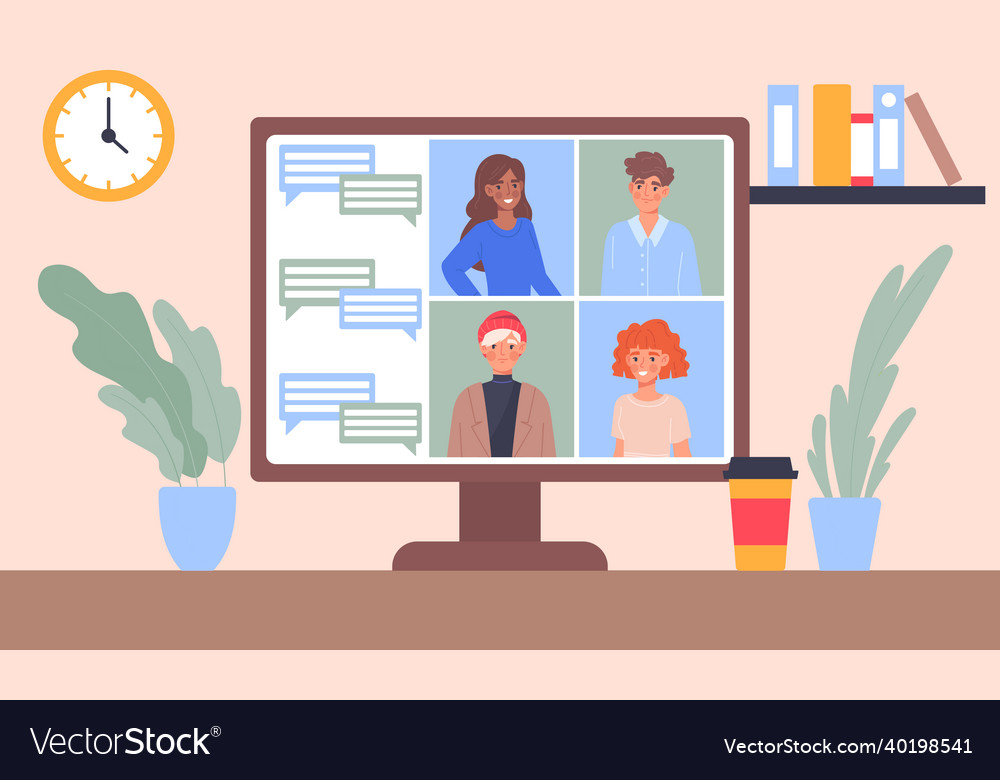 Online meeting concept Royalty Free Vector Image