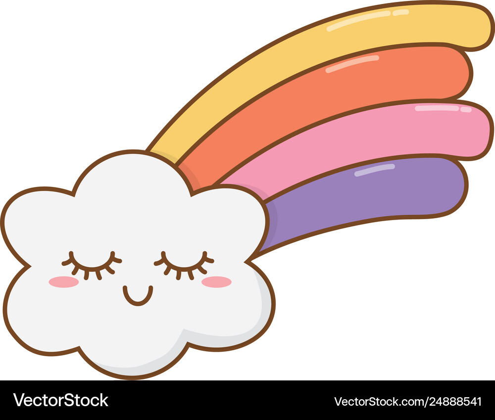 Rainbow and cloud Royalty Free Vector Image - VectorStock