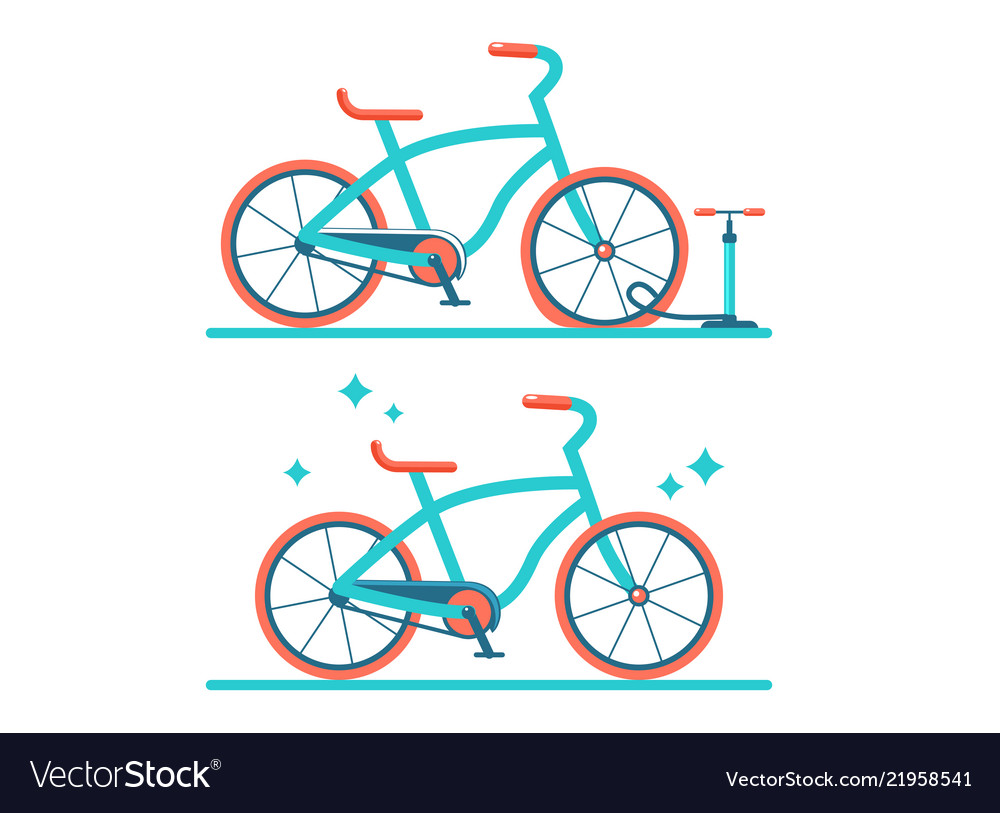 Retro bicycle flat set two