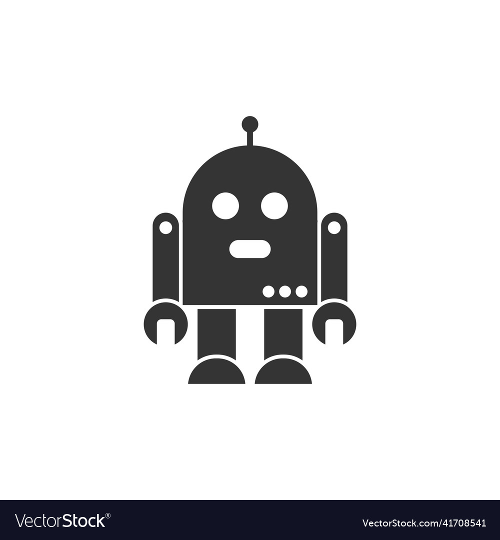 Robot icon design template isolated vector image Robot icon design template isolated