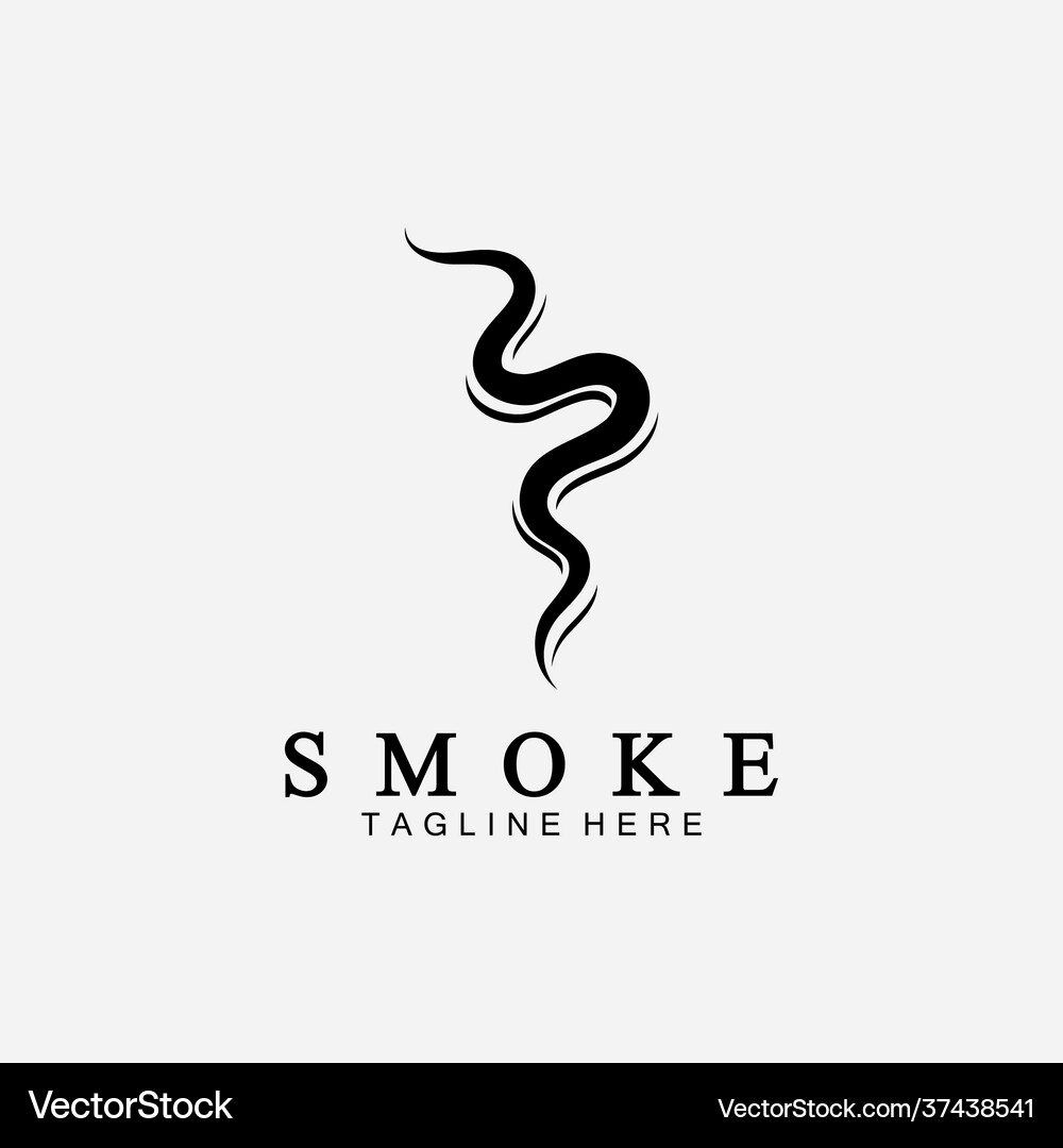 Smoke steam icon logo isolated on white Royalty Free Vector