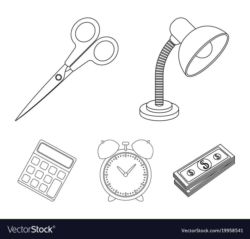 Table lamp scissors alarm clock calculator