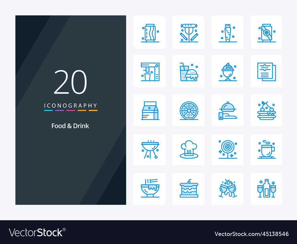 20 food and drink blue color icon for presentation