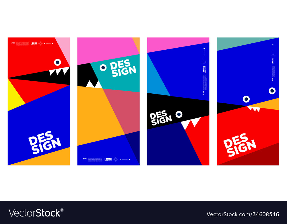Abstract colorful geometric and curvy pattern vector image Abstract colorful geometric and curvy pattern