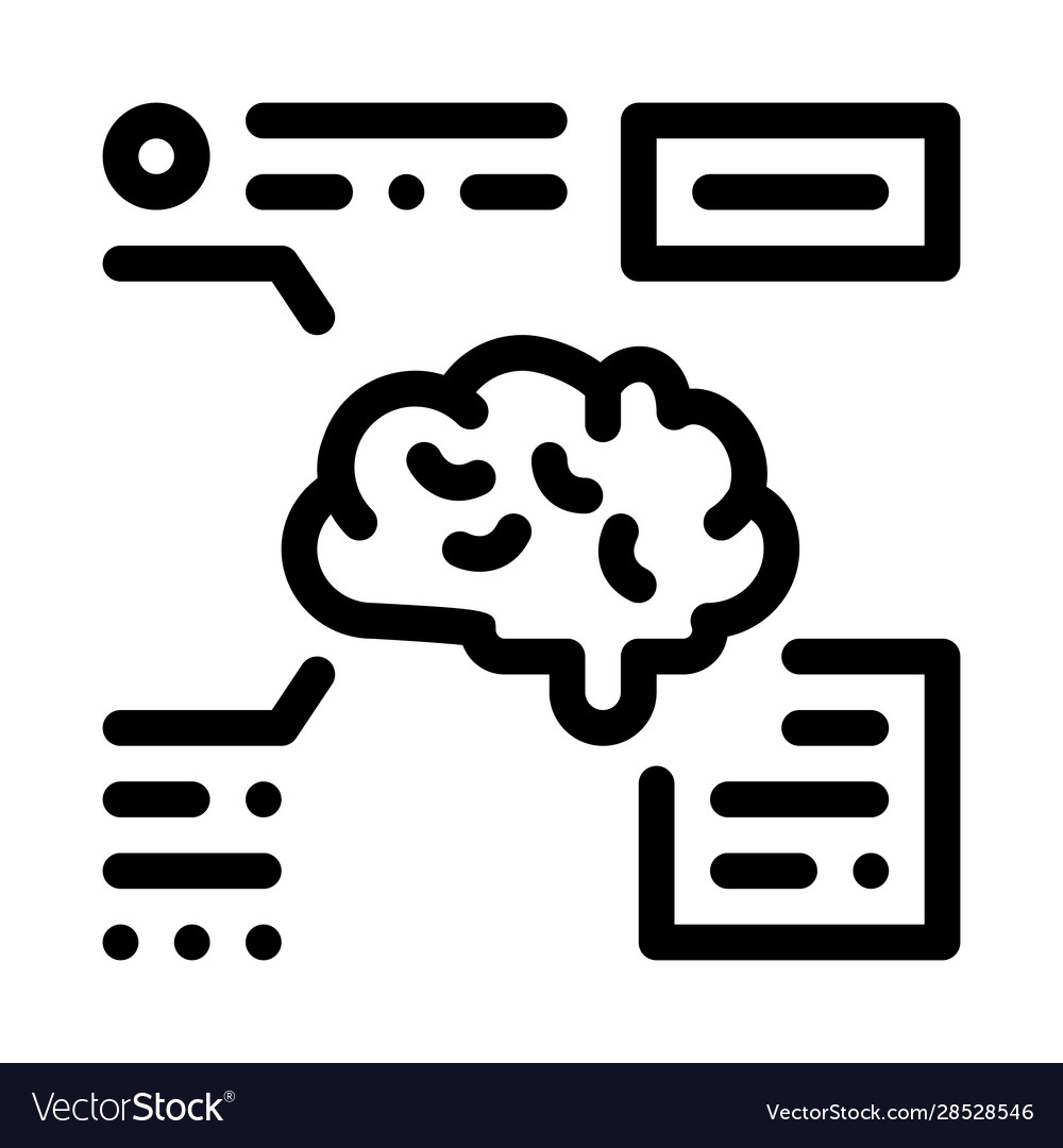 Brain feature icon outline