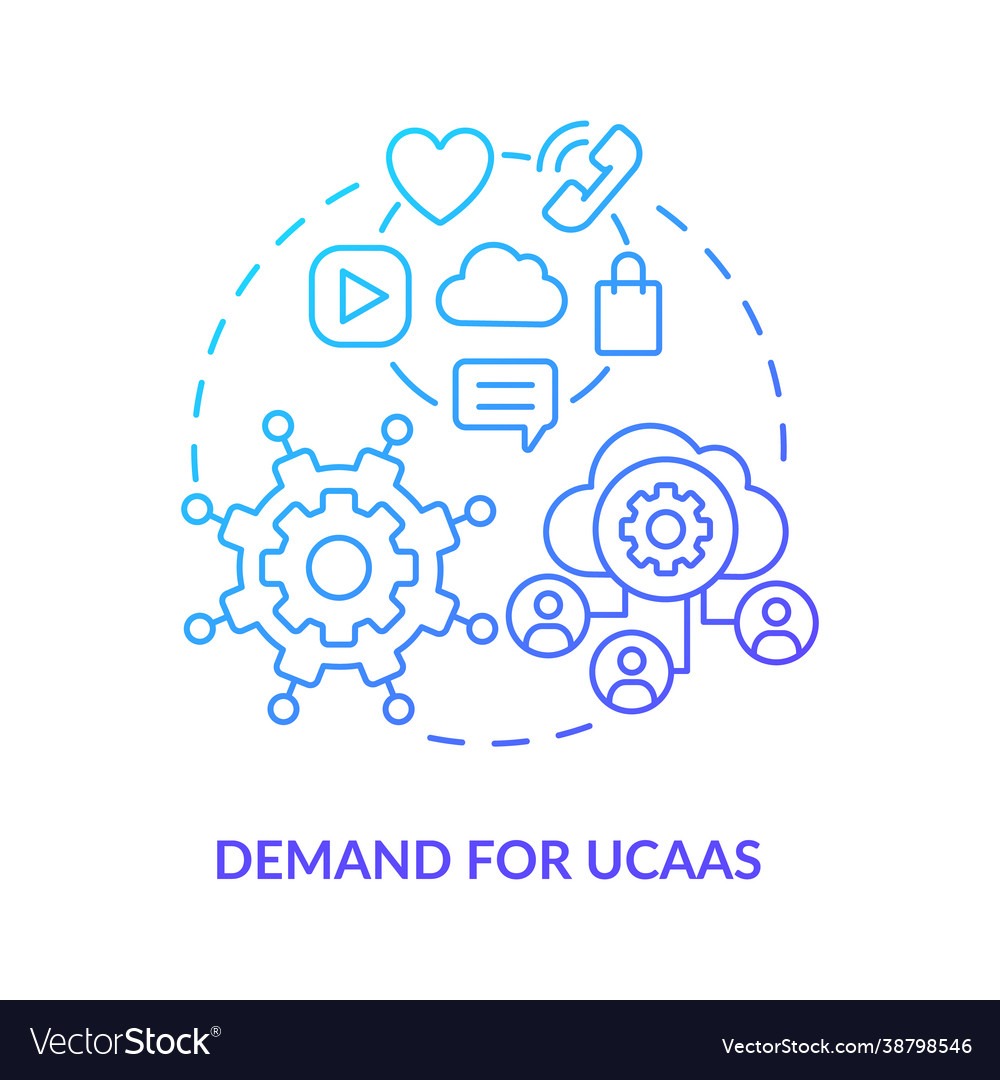 Demand for ucaas blue gradient concept icon