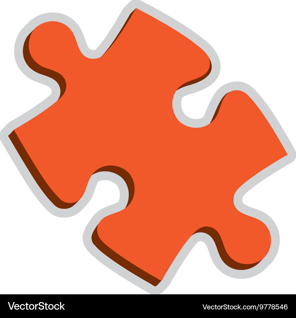 Flat Puzzle Piece Icon Royalty Free Vector Image