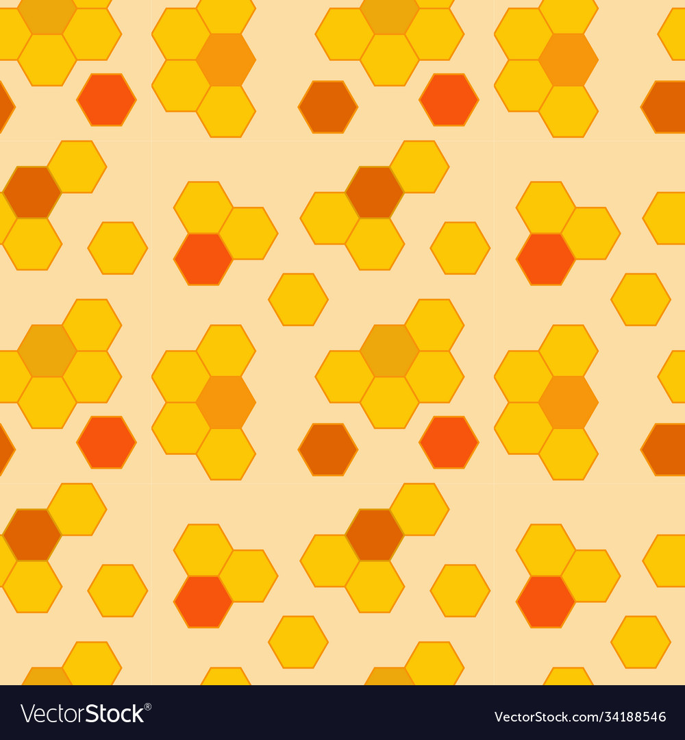 Honeycomb orange continuous pattern background Vector Image Honeycomb orange continuous pattern background