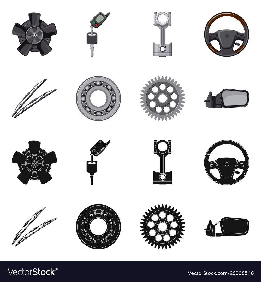 Isolated object auto and part sign collection vector image Isolated object auto and part sign collection