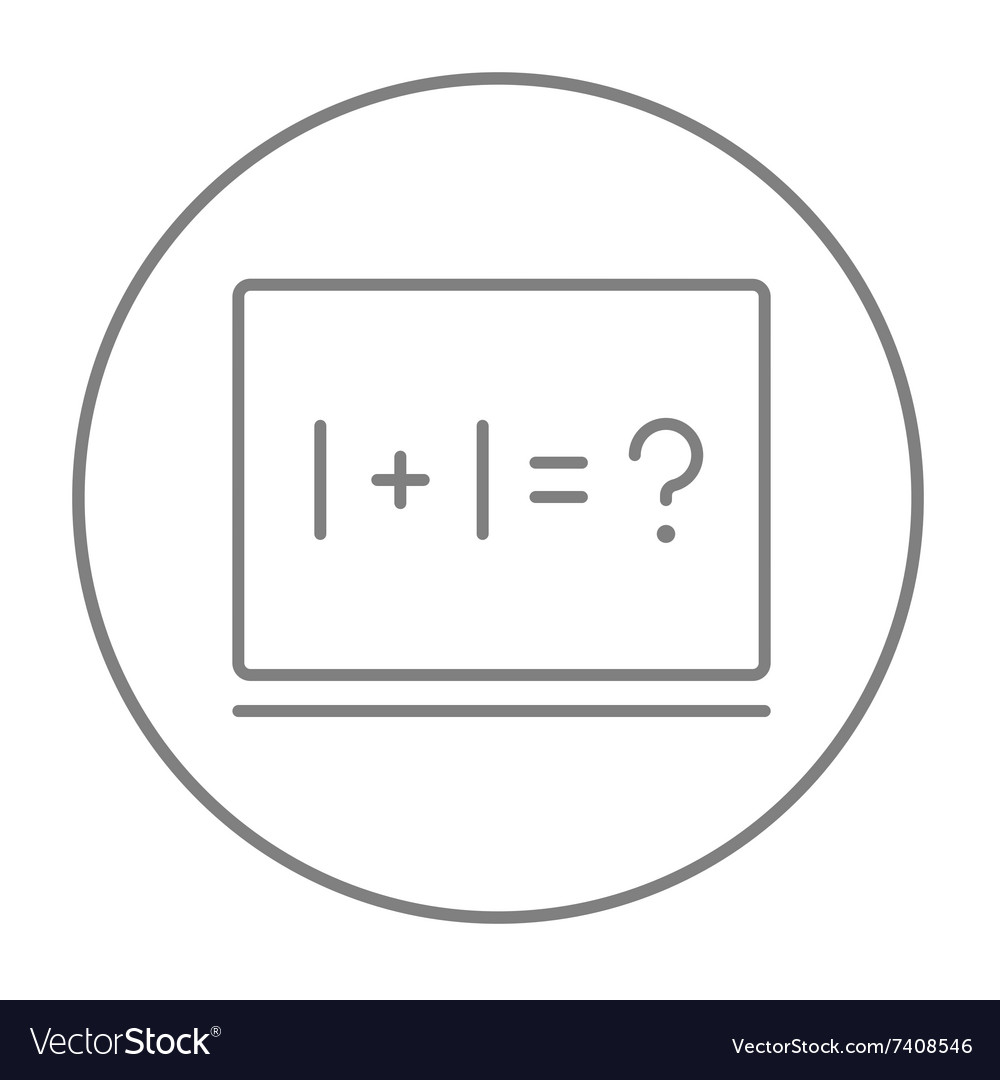 Maths example written on blackboard line icon