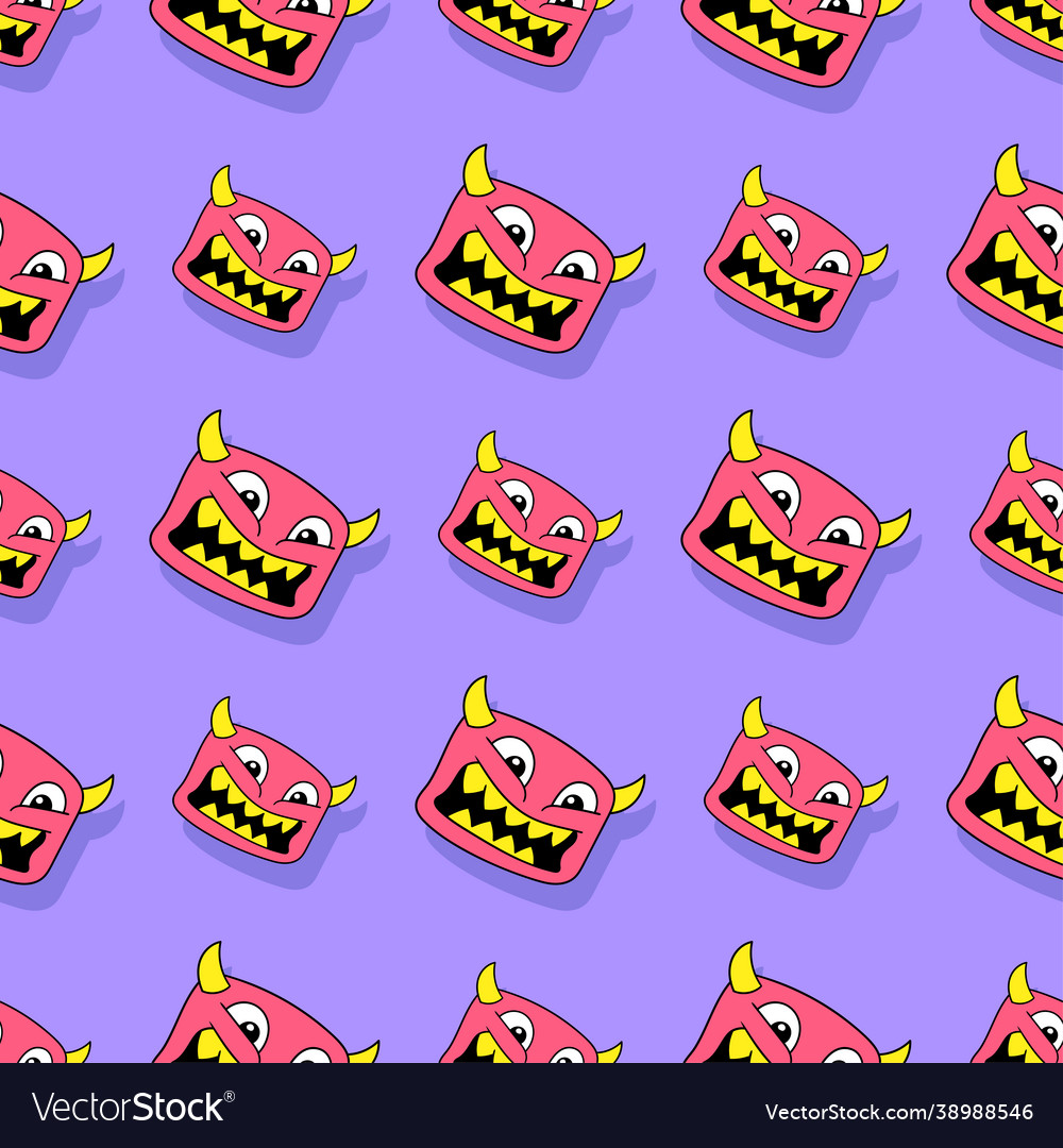 Monster creepy seamless repeat pattern background