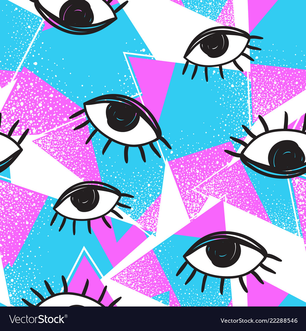 Retro style futuristic seamless pattern vector image Retro style futuristic seamless pattern