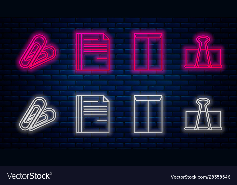Set line file document envelope paper clip