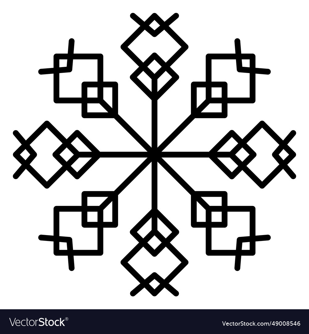 Snowflake line squares Vector Image Snowflake line squares
