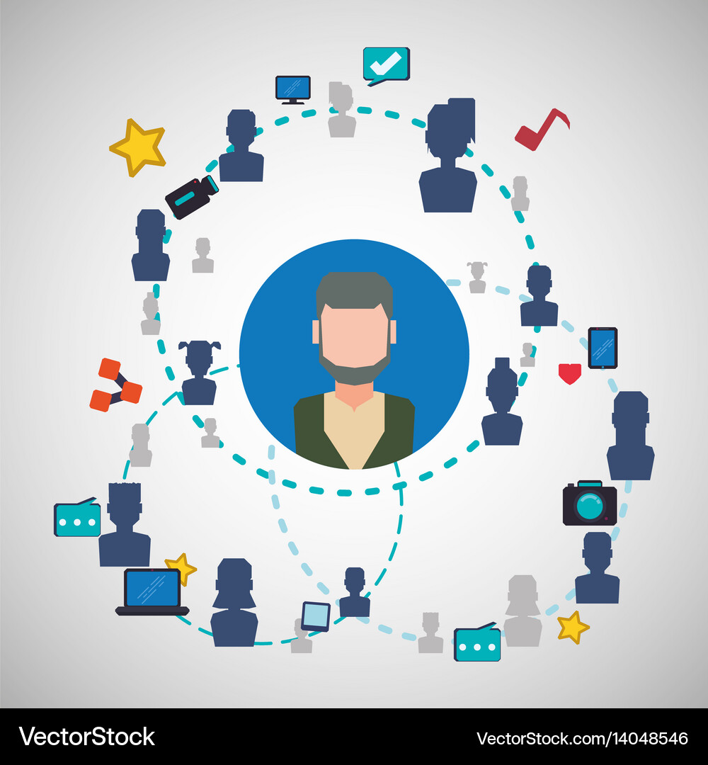 Social network design media icon isolated Vector Image