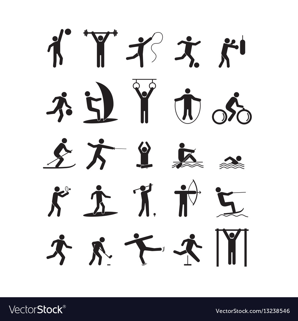 Sports People Icons Set