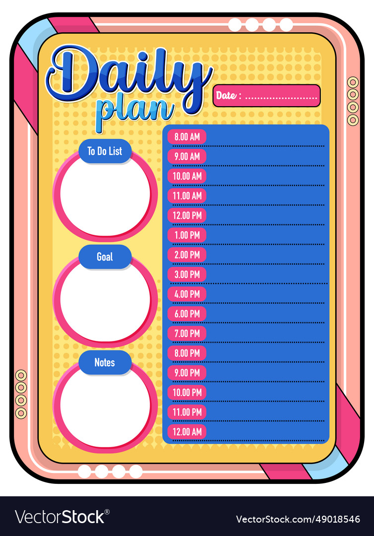 student-lesson-plan-and-to-do-list-template-vector-image