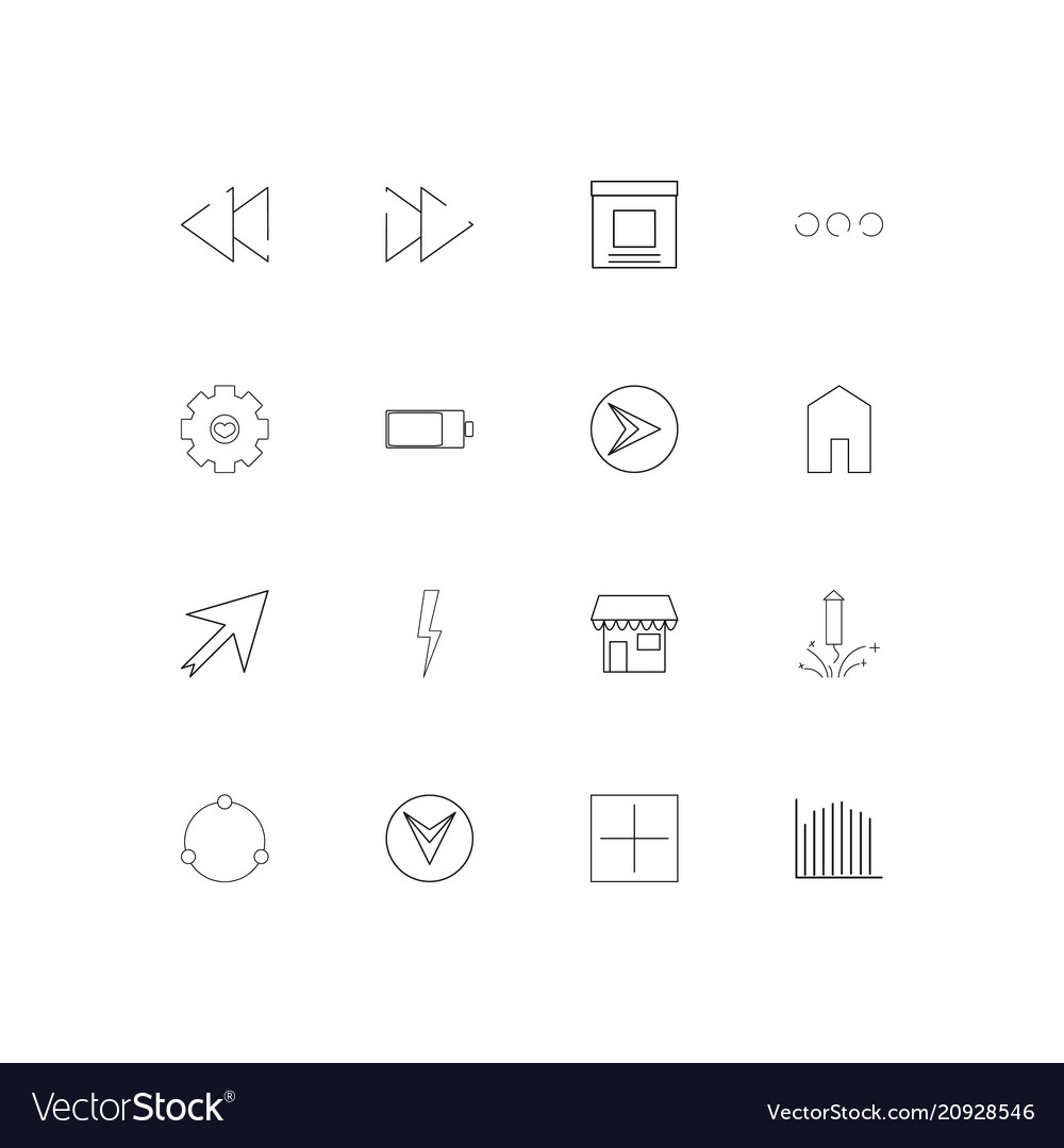 User interface linear thin icons set outlined