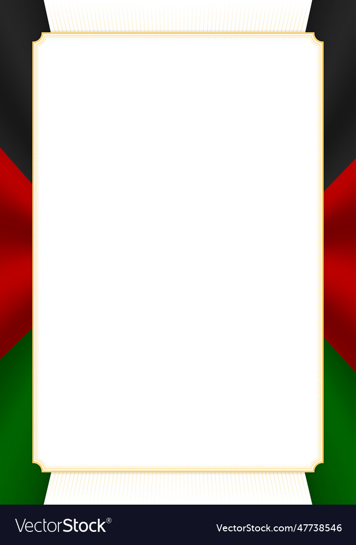 Vertical frame and border with kenya flag vector image Vertical frame and border with kenya flag