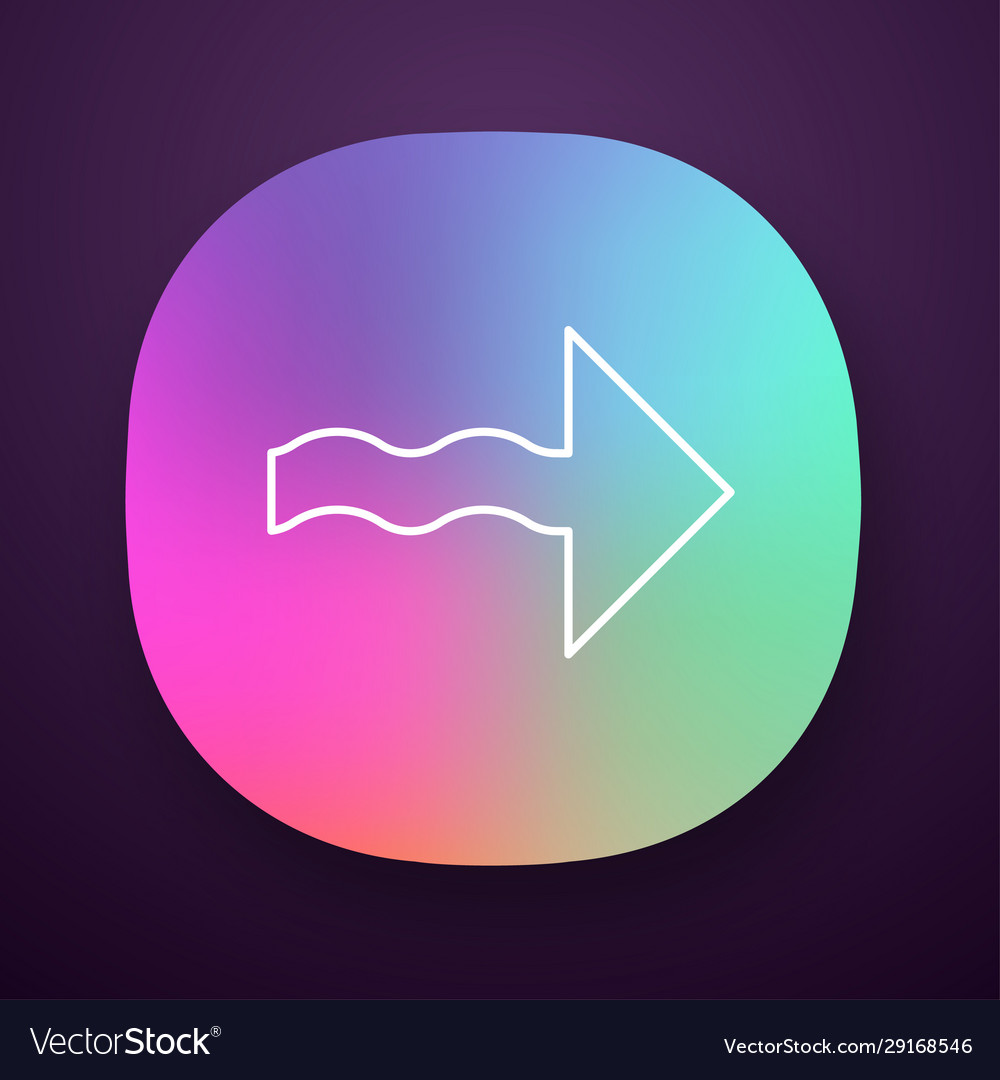 Wavy arrow app icon direction pointer sign