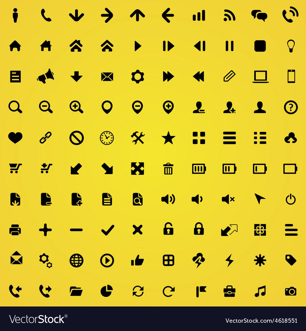 100 ui outline for web and mobile icons