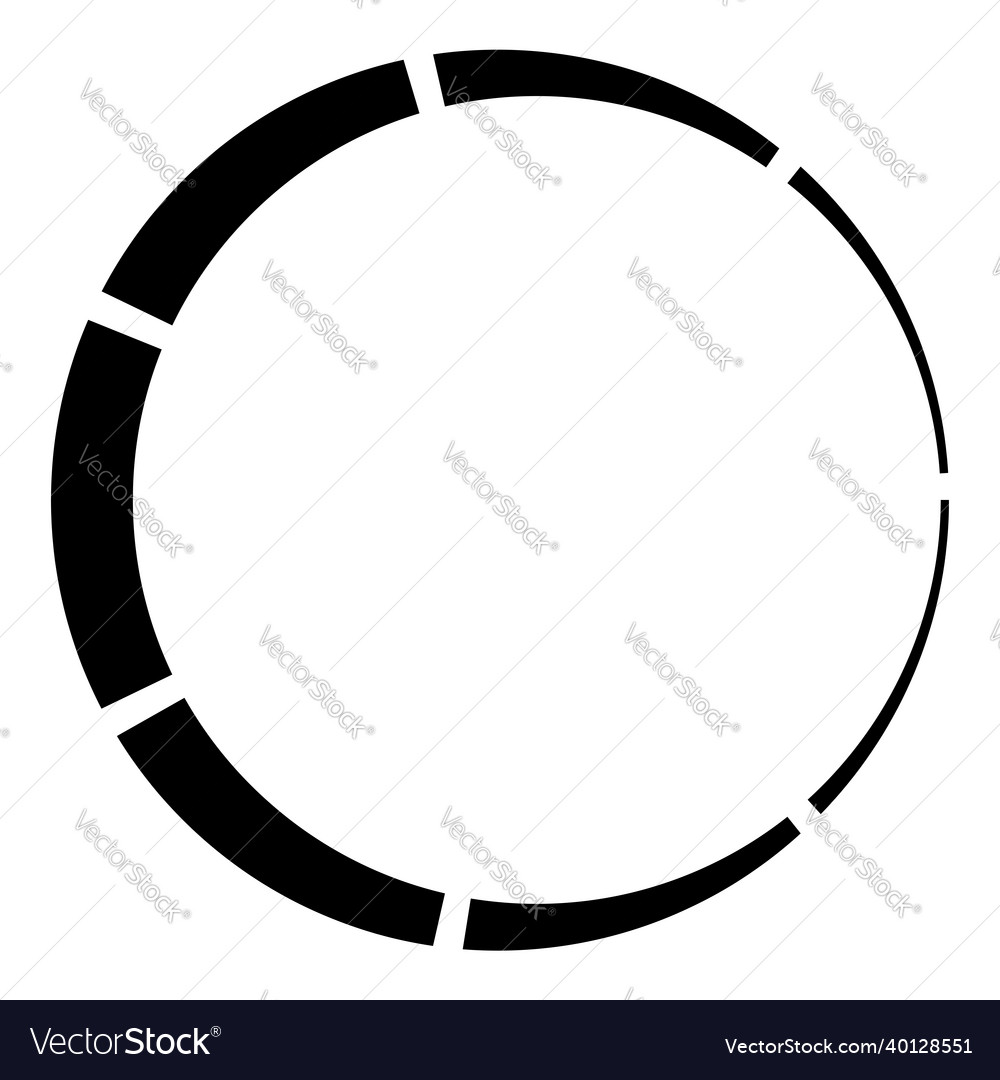 7 part section segmented circle abstract dashed