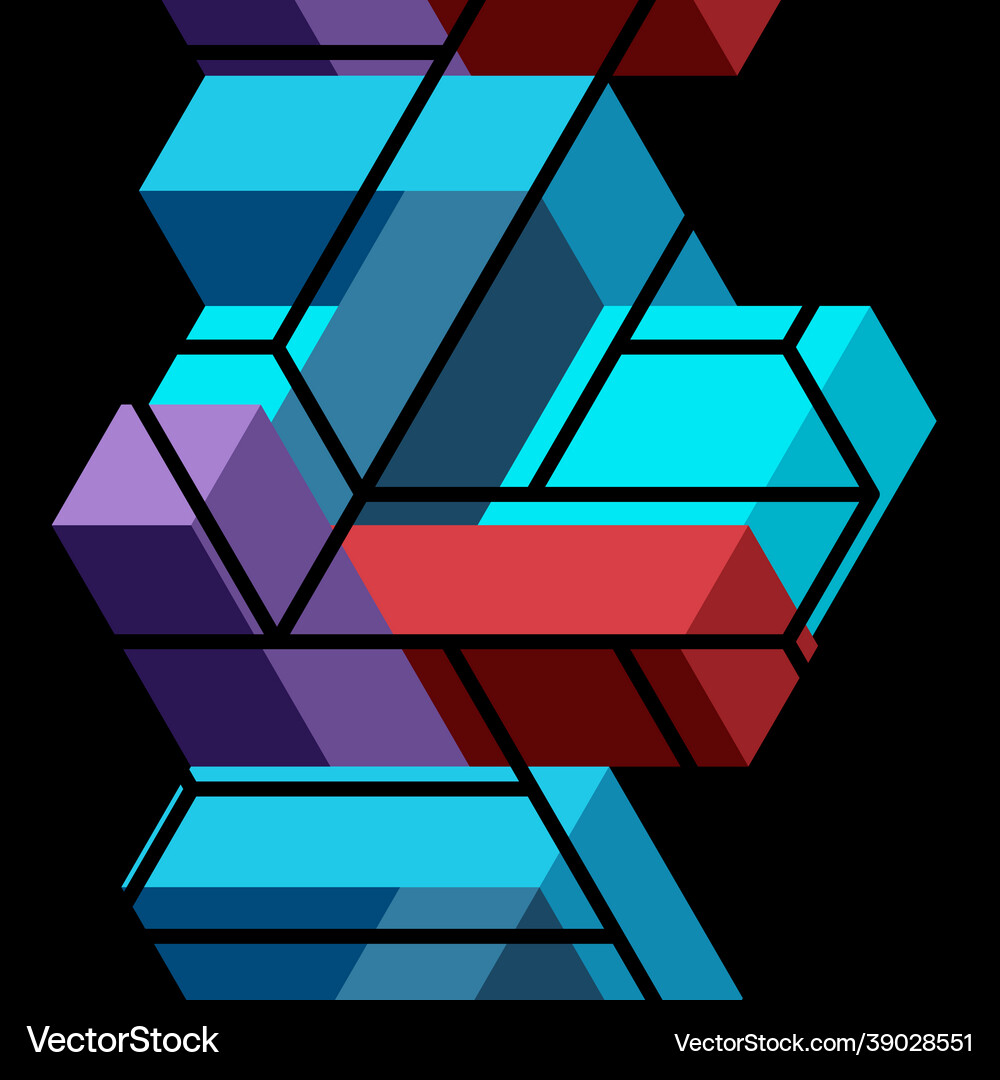 Abstract background 3d cubes cubic elements Vector Image