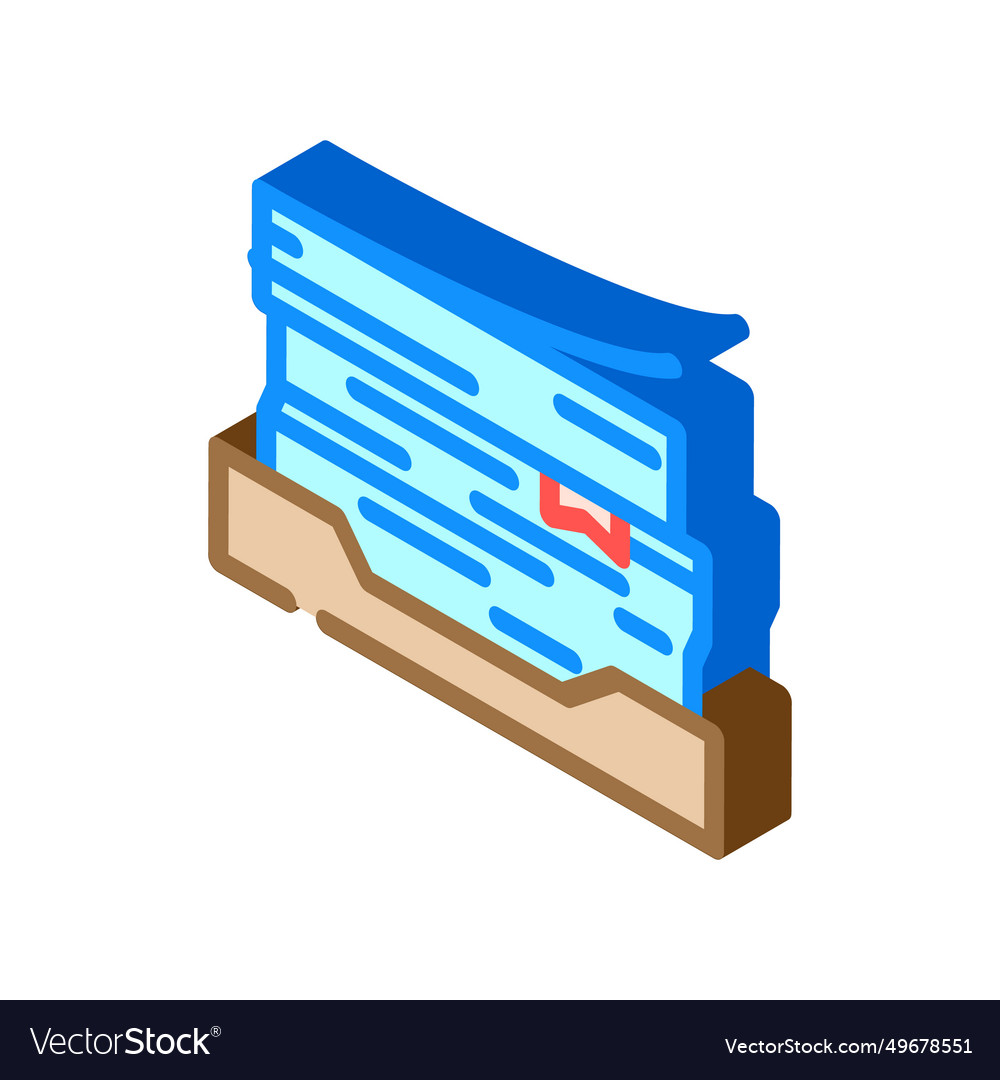 Document stack list isometric icon