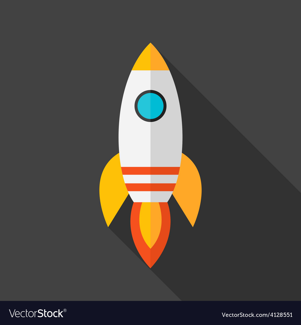 Flat stylized rocket