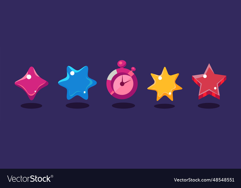 Game icon and glossy ui design element set Vector Image Game icon and glossy ui design element set